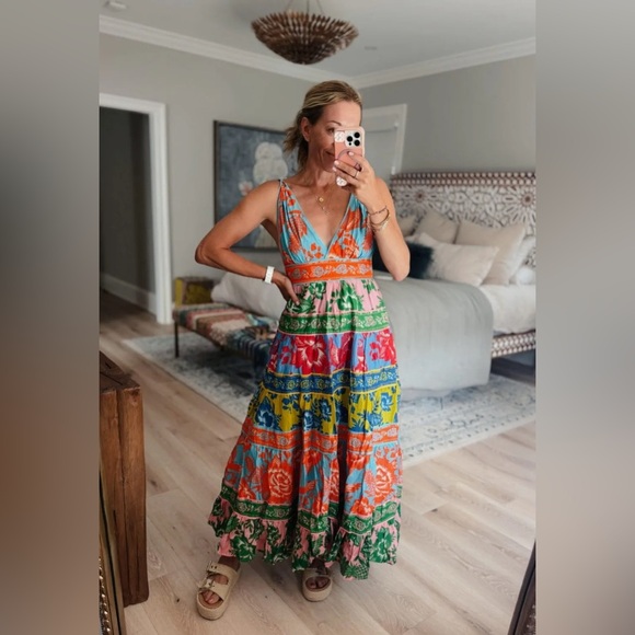 FARM Rio Dresses & Skirts - Farm Rio Lace Garden Mix Maxi Dress